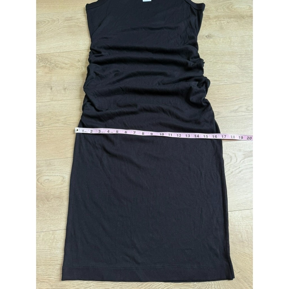 NWT Michael Stars Wren ruched midi ultra rib Black high neck stretch size XL - Picture 7 of 10
